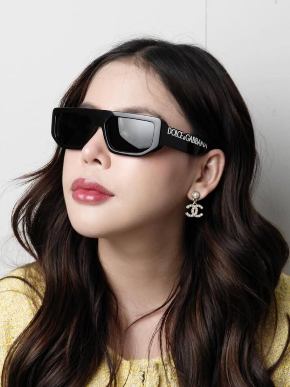 Dolce & Gabbana DG6203 313387 Rectangle Sunglasses - Transparent\Dark Grey - Picture 3 of 9